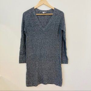 Halogen Gray Marl Wool Blend V-Neck Slouchy Sweater Dress **Closet Closing**